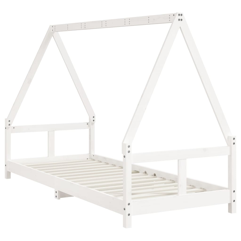 Barnesengeramme hvit 80x200 cm heltre furu