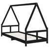 Barnesengeramme svart 80x200 cm heltre furu