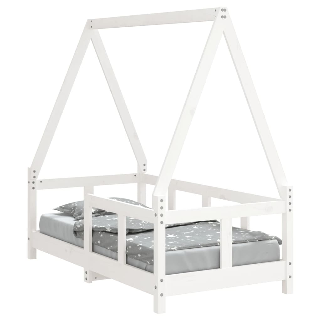 Barnesengeramme hvit 70x140 cm heltre furu