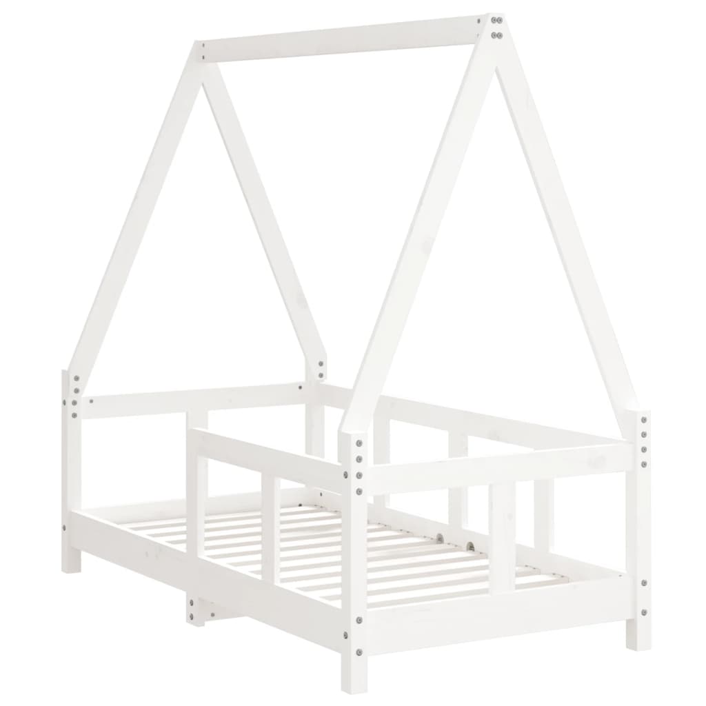Barnesengeramme hvit 70x140 cm heltre furu