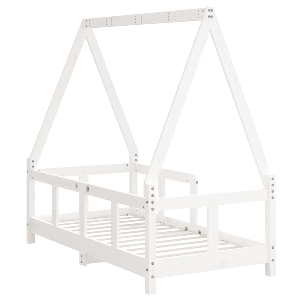 Barnesengeramme hvit 70x140 cm heltre furu