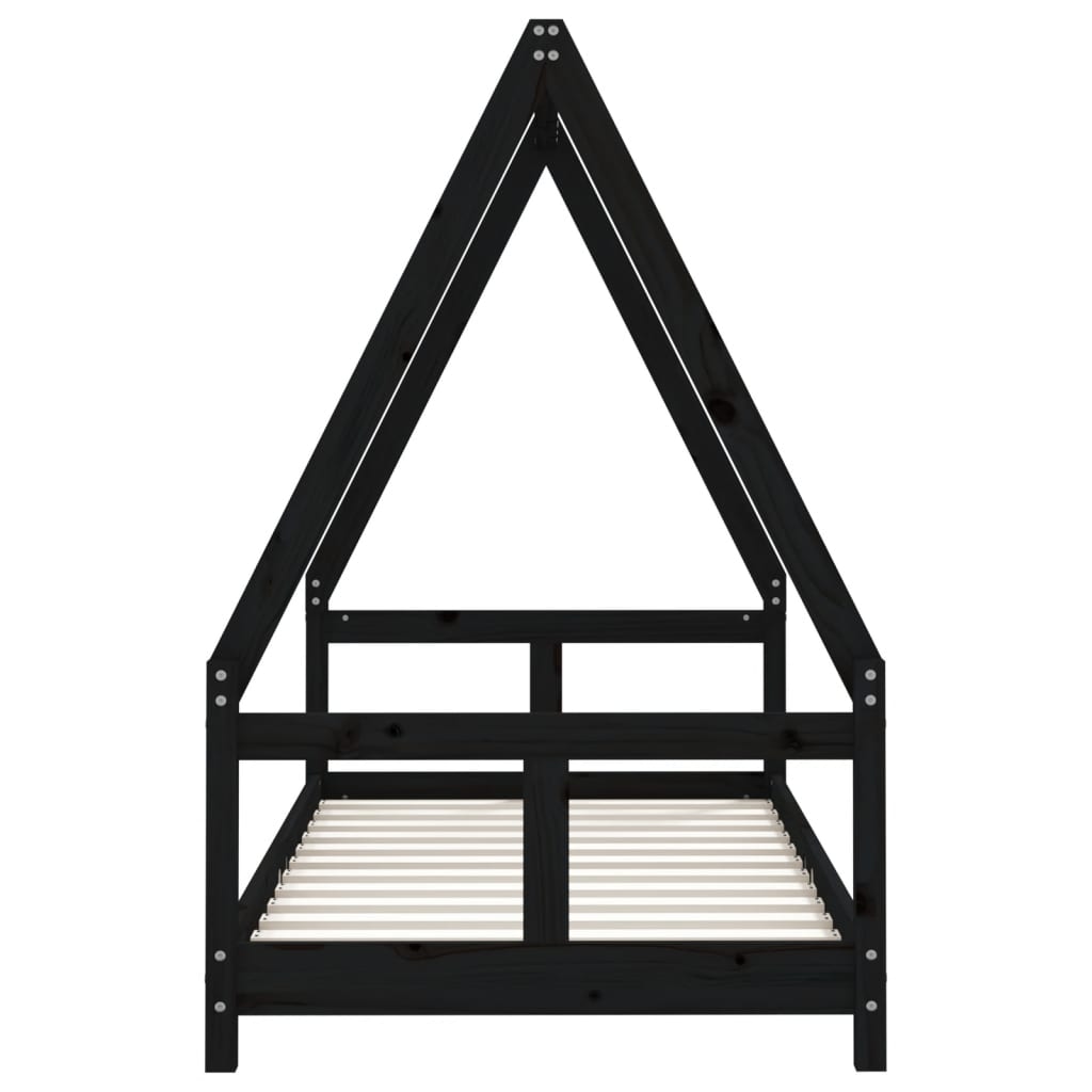 Barnesengeramme svart 80x160 cm heltre furu