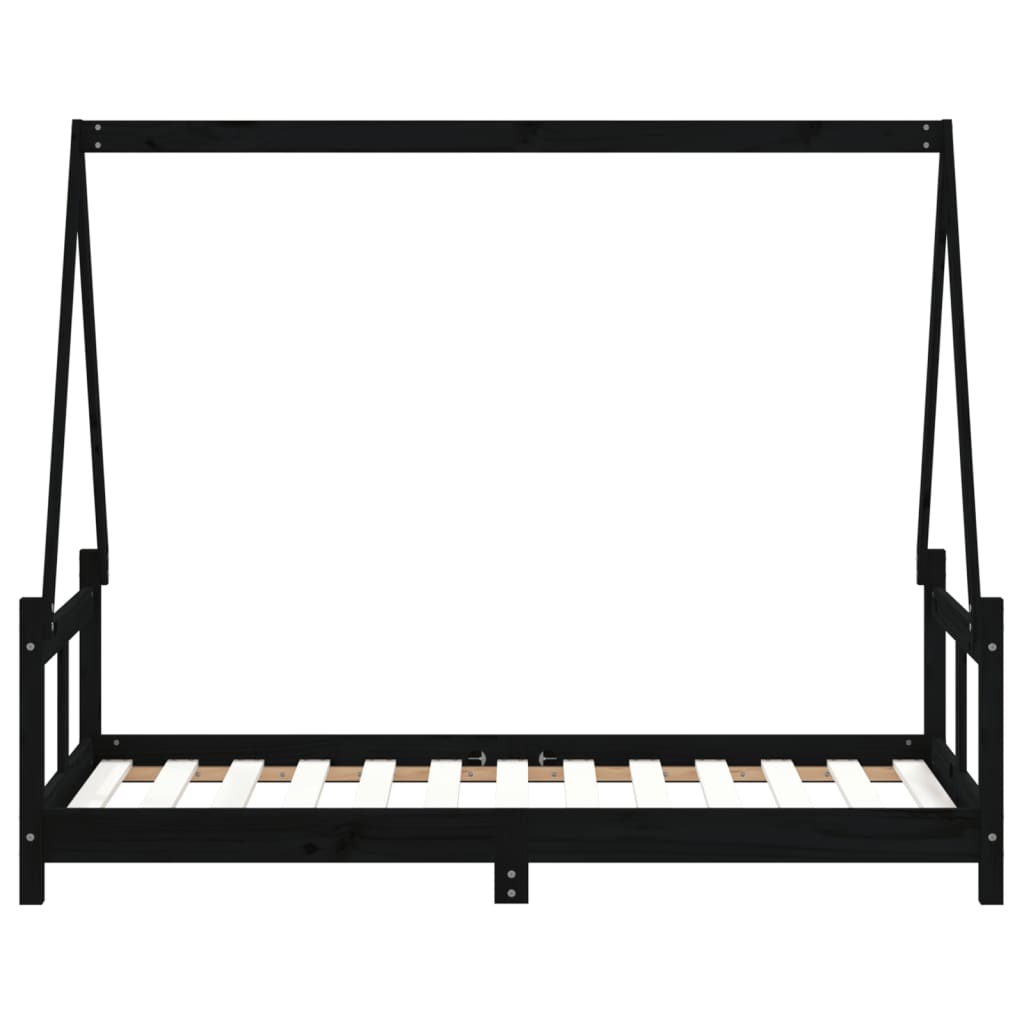 Barnesengeramme svart 80x160 cm heltre furu