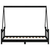 Barnesengeramme svart 80x160 cm heltre furu