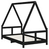 Barnesengeramme svart 80x160 cm heltre furu