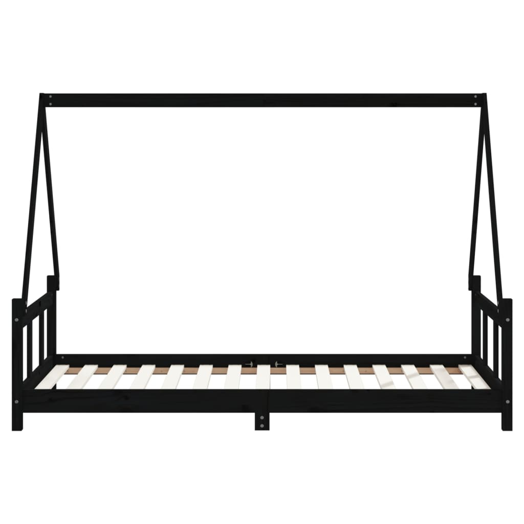 Barnesengeramme svart 90x190 cm heltre furu