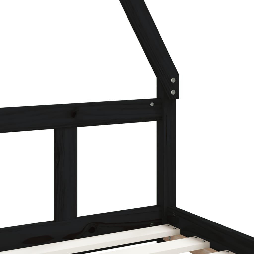 Barnesengeramme svart 90x190 cm heltre furu