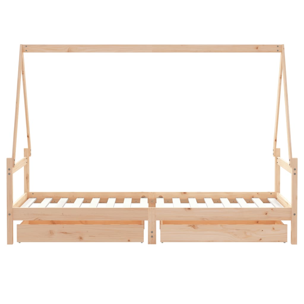 Barnesengeramme med skuffer 80x200 cm heltre furu