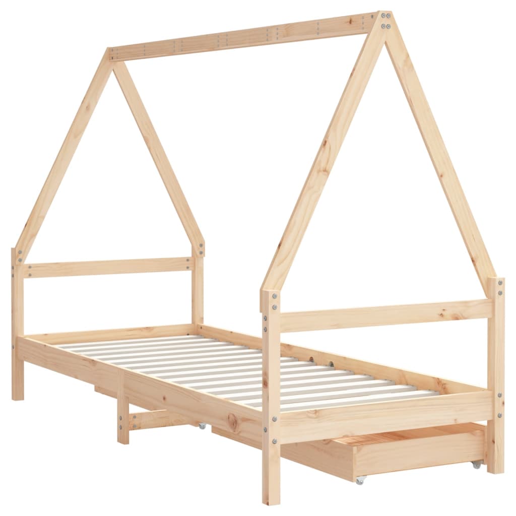 Barnesengeramme med skuffer 80x200 cm heltre furu
