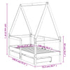 Barnesengeramme med skuffer 70x140 cm heltre furu