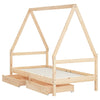 Barnesengeramme med skuffer 80x160 cm heltre furu