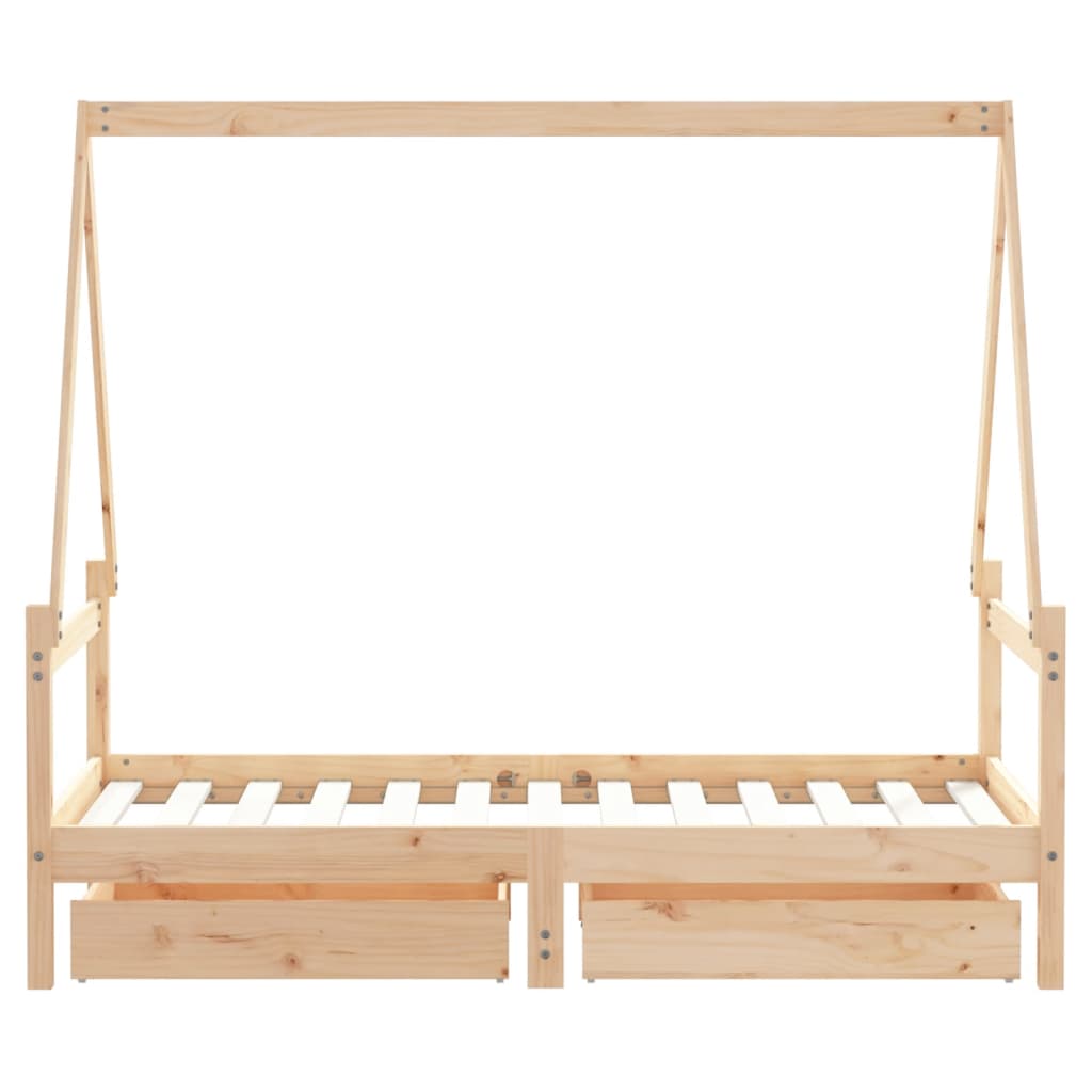 Barnesengeramme med skuffer 80x160 cm heltre furu