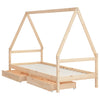 Barnesengeramme med skuffer 90x190 cm heltre furu