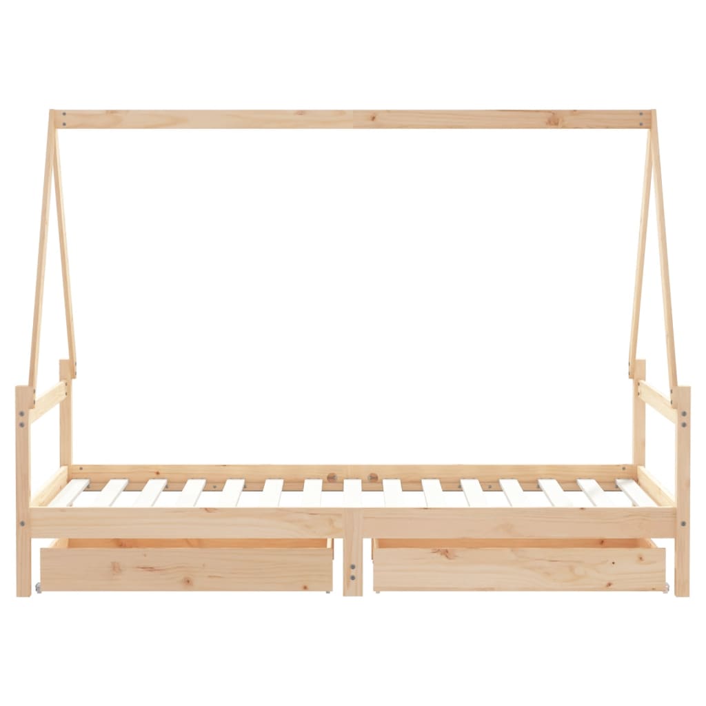 Barnesengeramme med skuffer 90x190 cm heltre furu