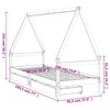 Barnesengeramme med skuffer 90x190 cm heltre furu