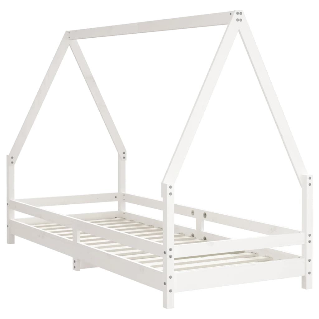 Barnesengeramme hvit 80x200 cm heltre furu