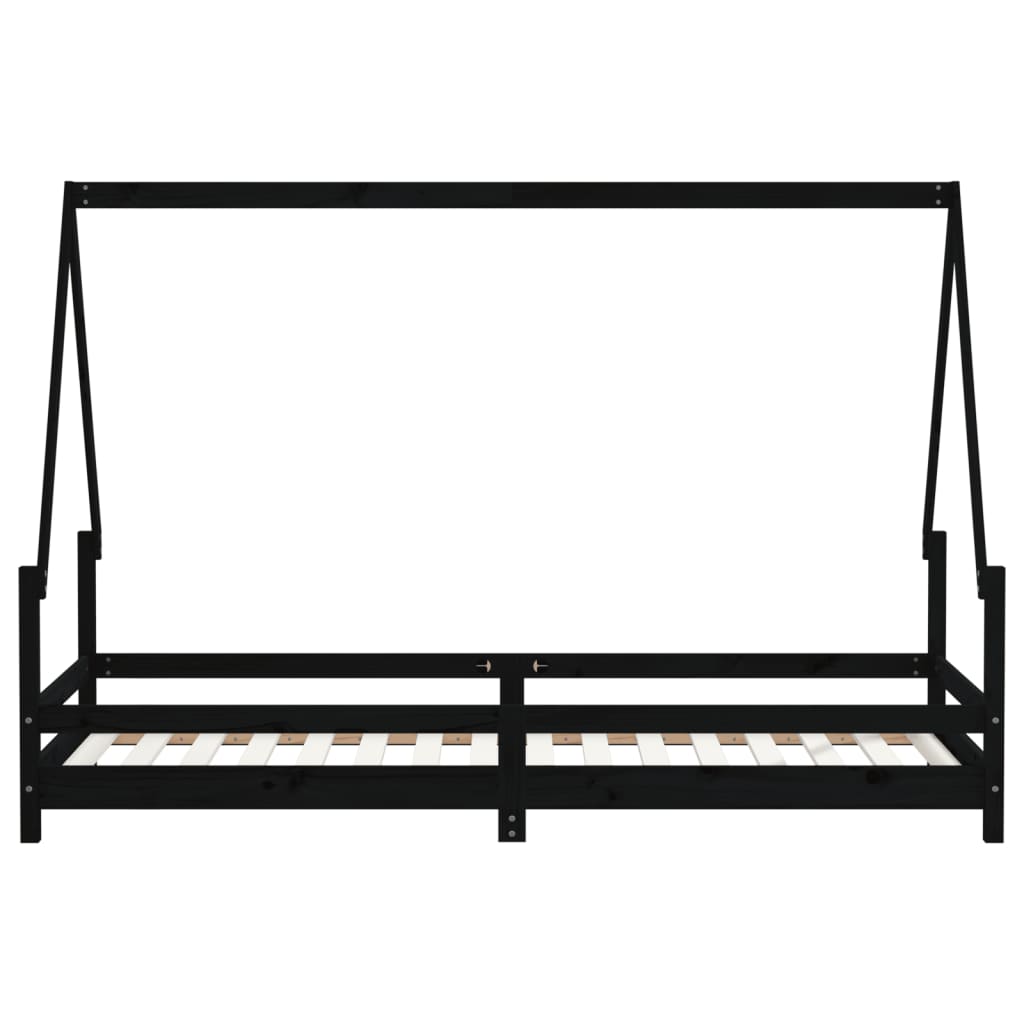 Barnesengeramme svart 80x200 cm heltre furu