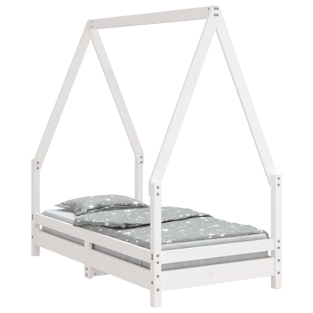 Barnesengeramme hvit 70x140 cm heltre furu