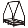 Barnesengeramme svart 70x140 cm heltre furu
