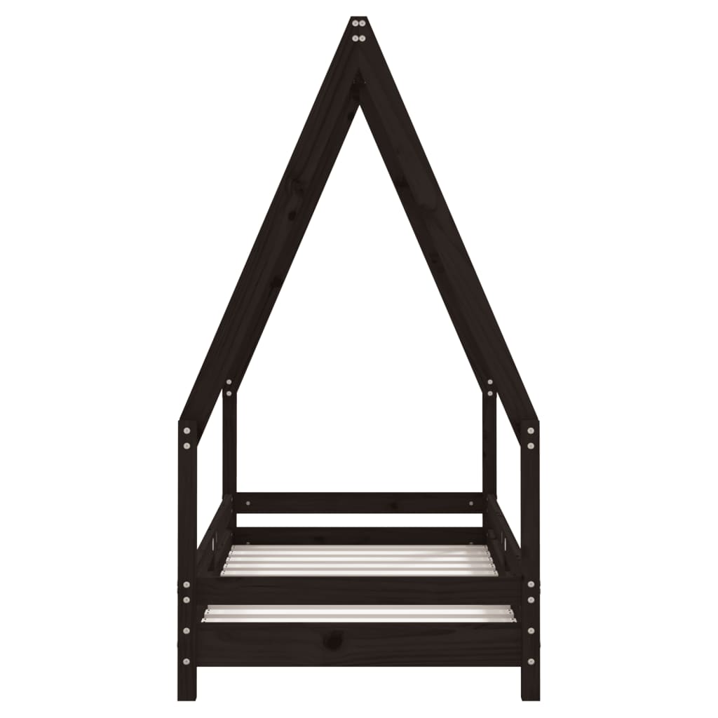 Barnesengeramme svart 70x140 cm heltre furu