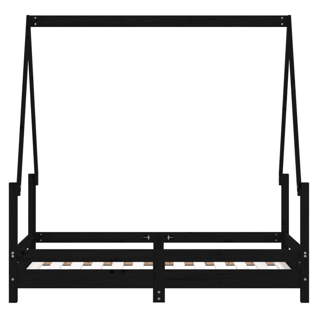 Barnesengeramme svart 70x140 cm heltre furu