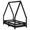 Barnesengeramme svart 70x140 cm heltre furu