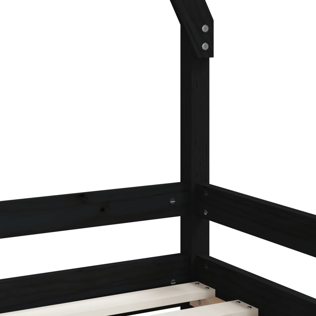 Barnesengeramme svart 70x140 cm heltre furu