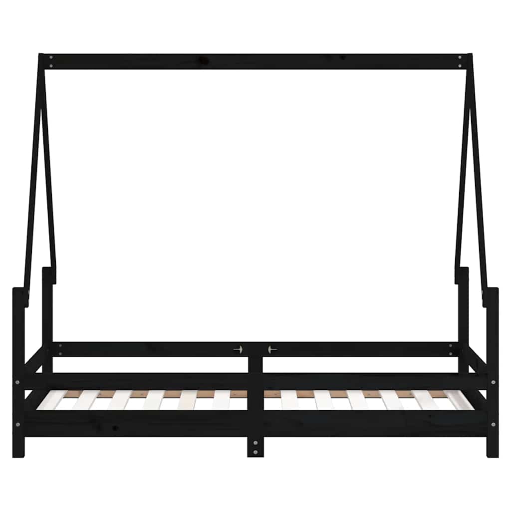 Barnesengeramme svart 80x160 cm heltre furu