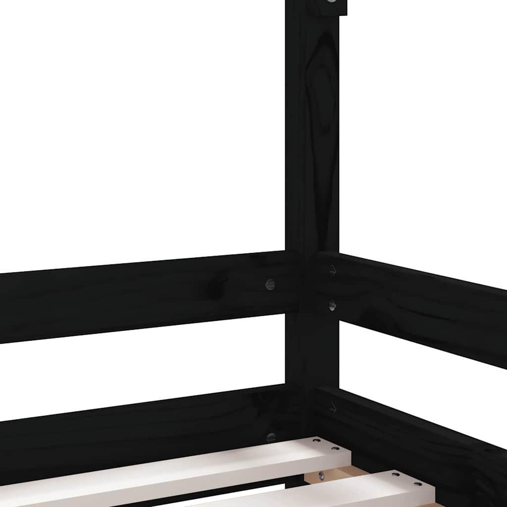 Barnesengeramme svart 80x160 cm heltre furu