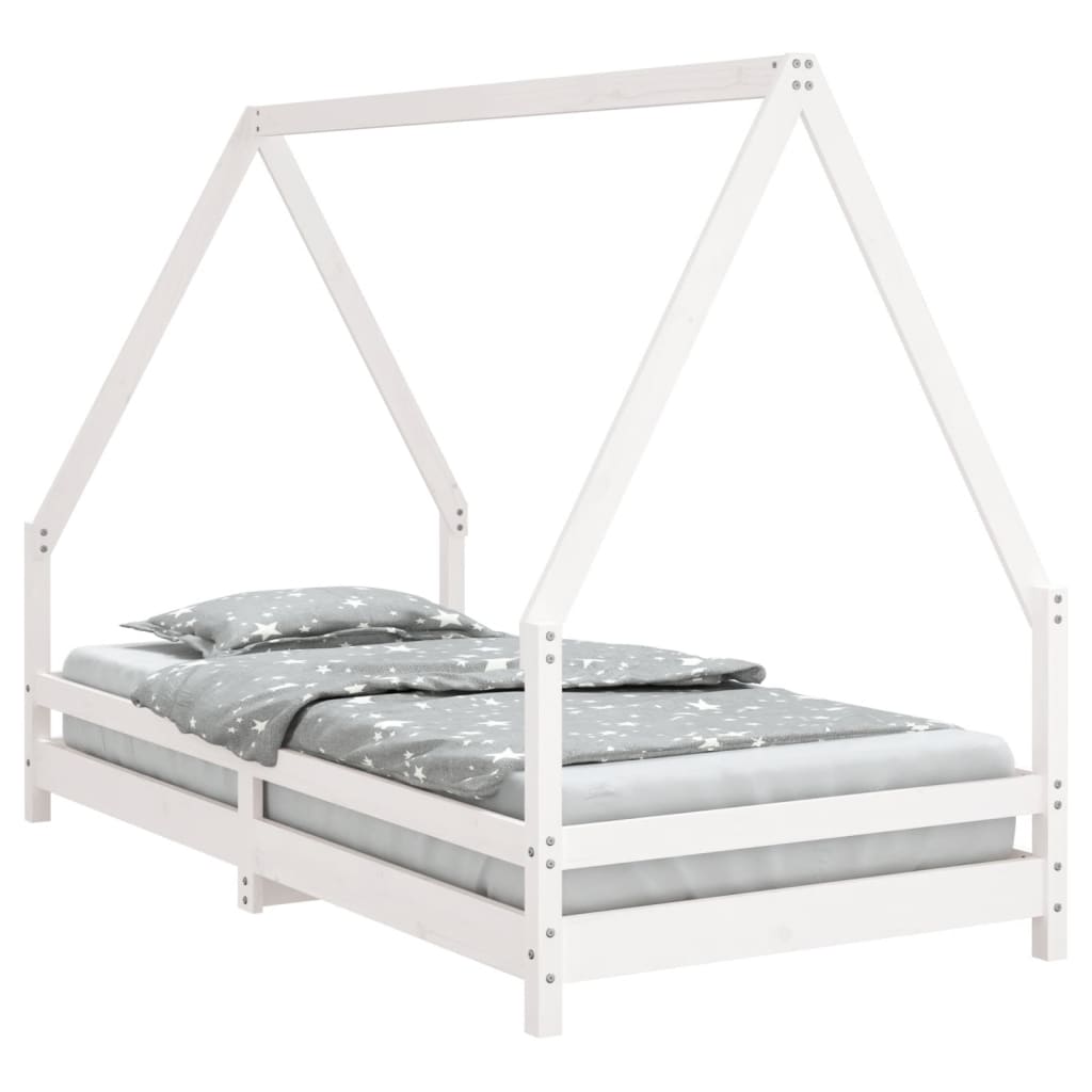 Barnesengeramme hvit 90x190 cm heltre furu