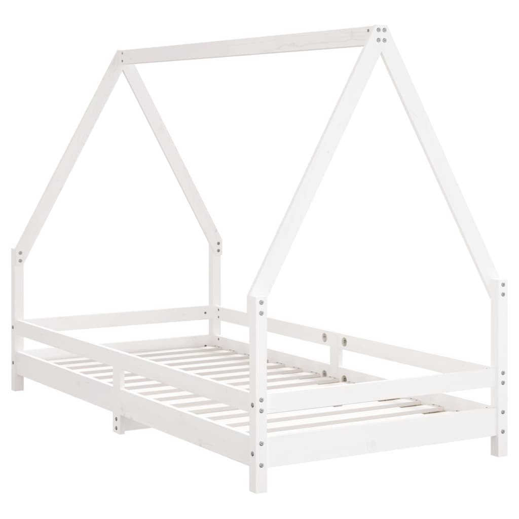 Barnesengeramme hvit 90x190 cm heltre furu
