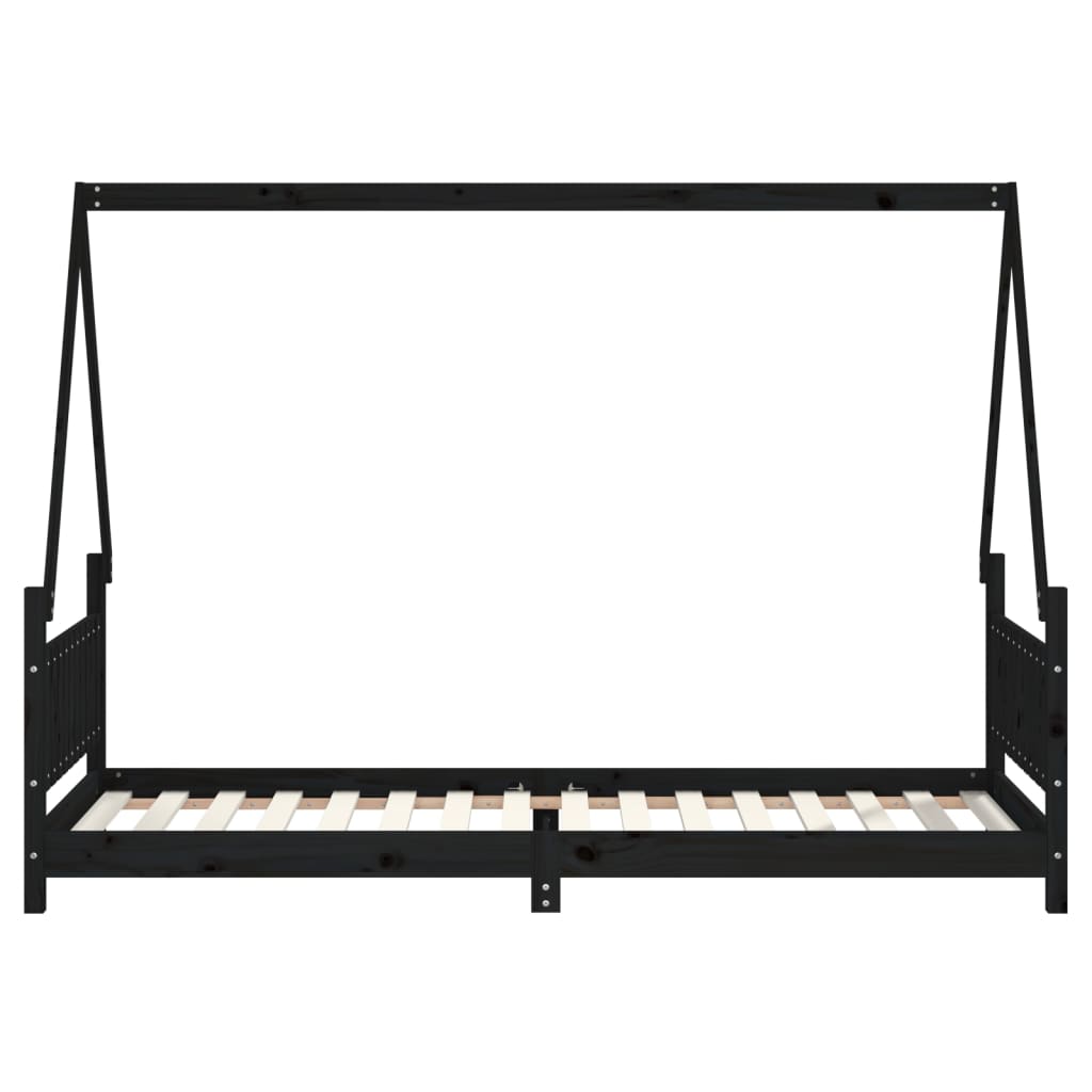 Barnesengeramme svart 80x200 cm heltre furu