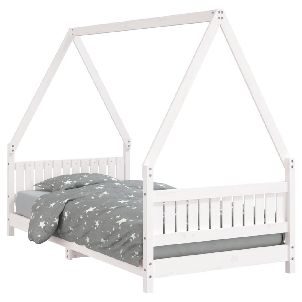 Barnesengeramme hvit 90x190 cm heltre furu