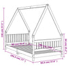 Barnesengeramme hvit 90x190 cm heltre furu