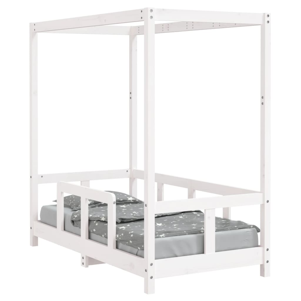 Barnesengeramme hvit 70x140 cm heltre furu