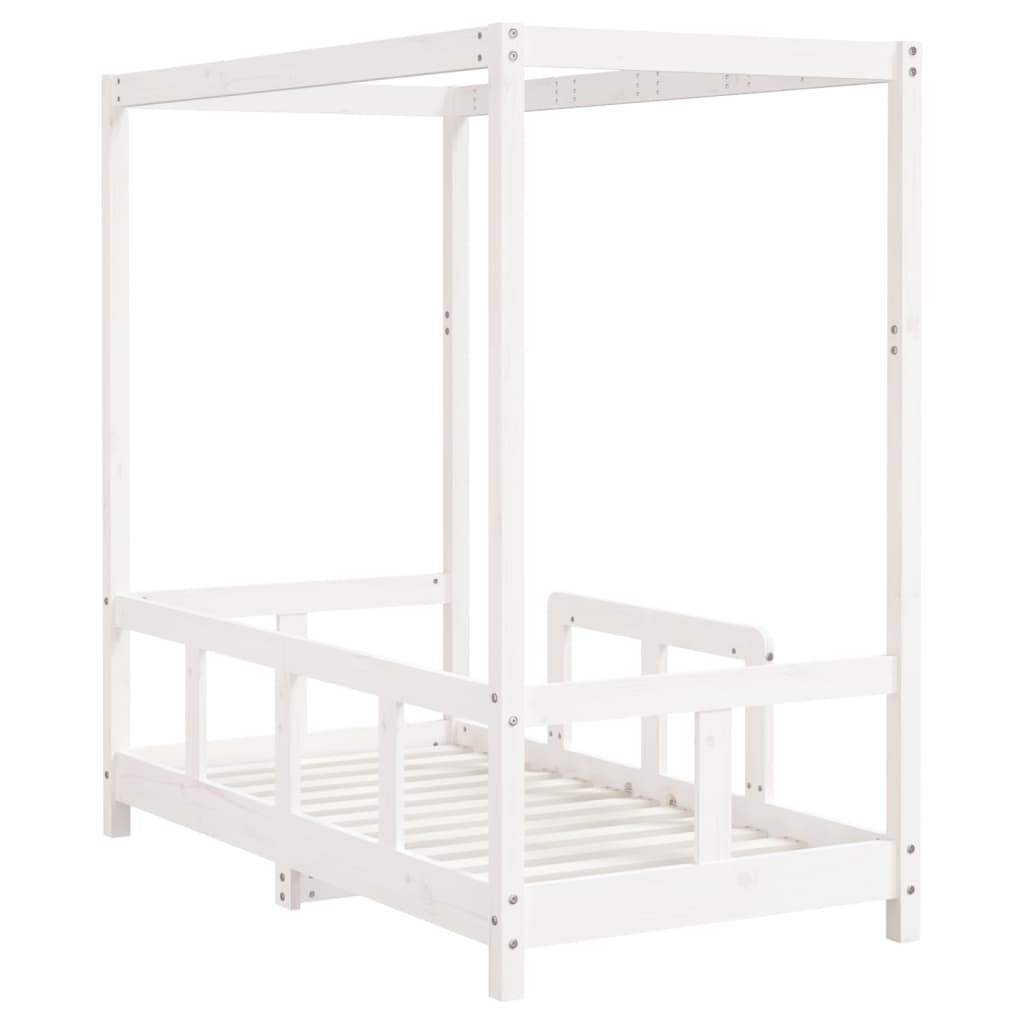 Barnesengeramme hvit 70x140 cm heltre furu