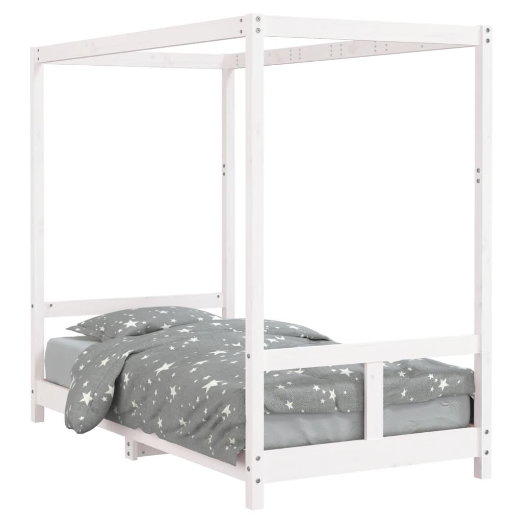 Barnesengeramme hvit 80x160 cm heltre furu