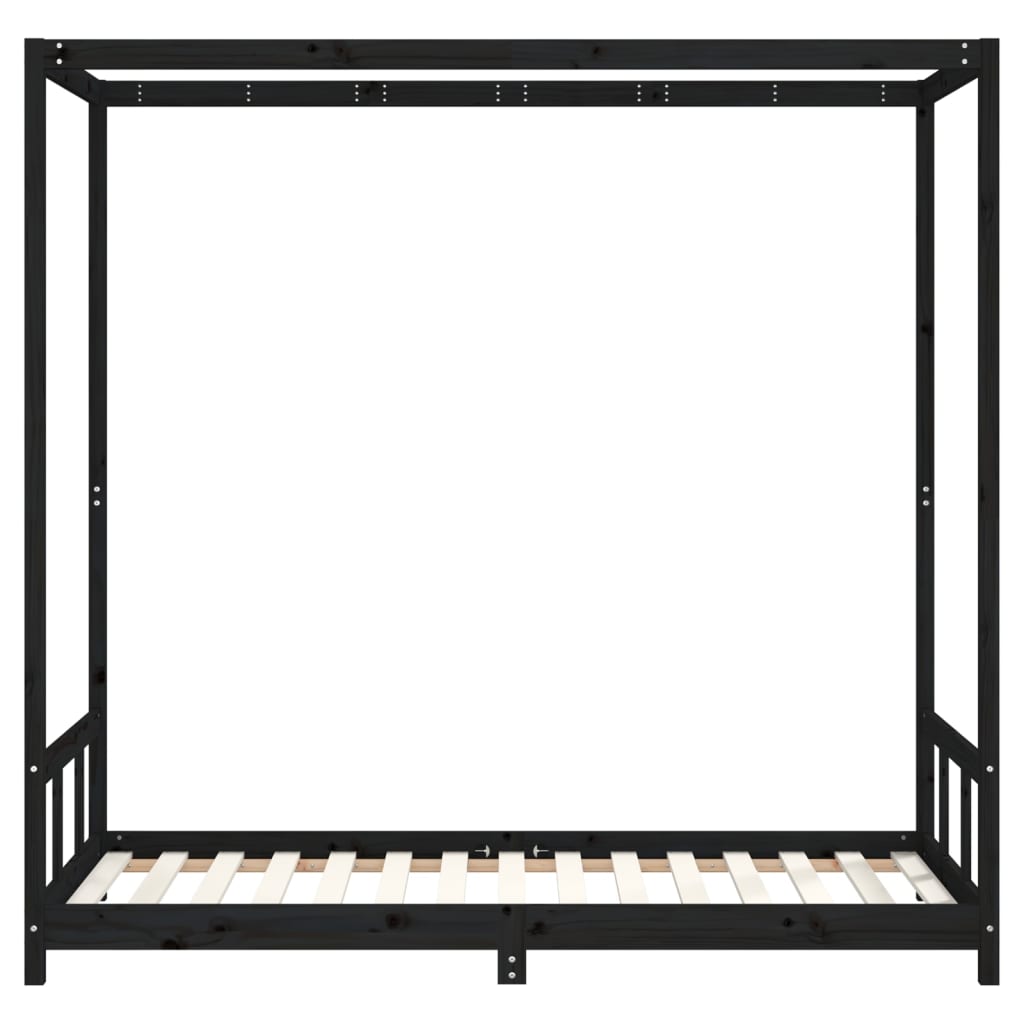 Barnesengeramme svart 90x190 cm heltre furu