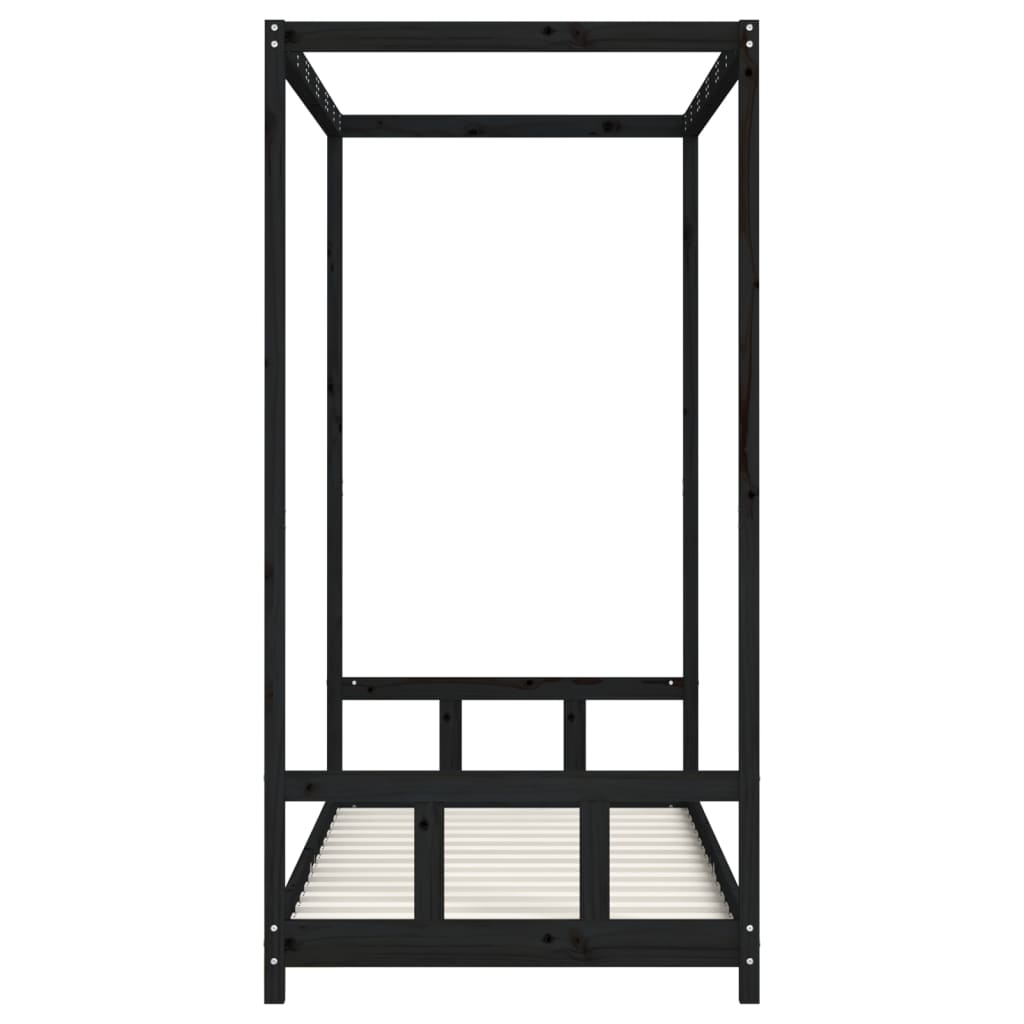 Barnesengeramme svart 90x190 cm heltre furu