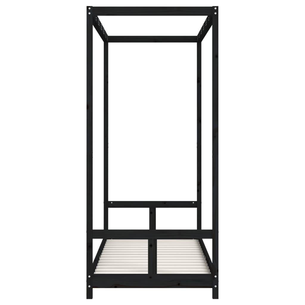 Barnesengeramme svart 80x200 cm heltre furu