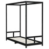 Barnesengeramme svart 80x200 cm heltre furu