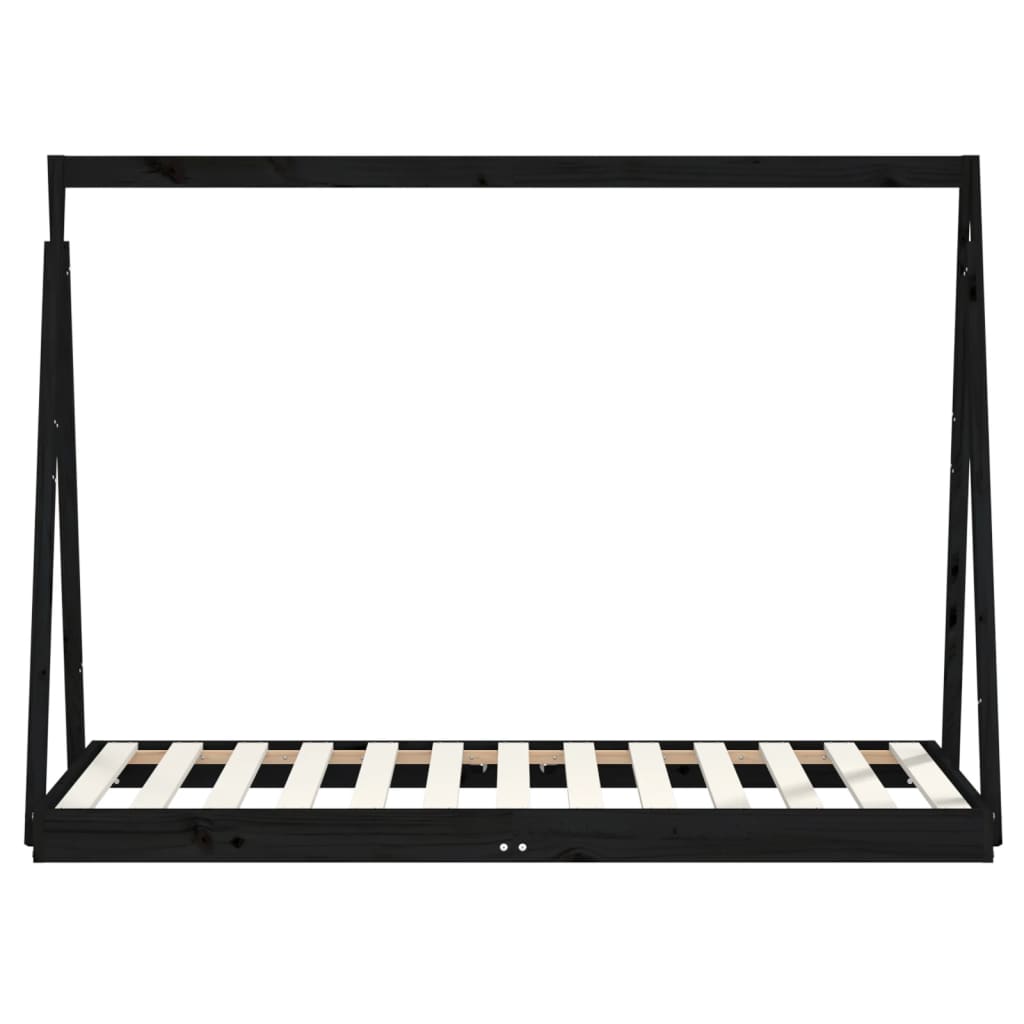 Barnesengeramme svart 80x160 cm heltre furu