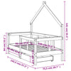 Barnesengeramme med skuffer 70x140 cm heltre furu
