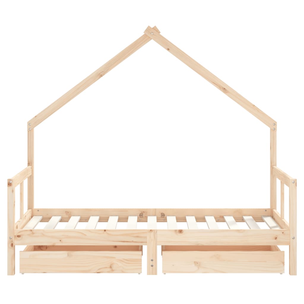 Barnesengeramme med skuffer 80x160 cm heltre furu