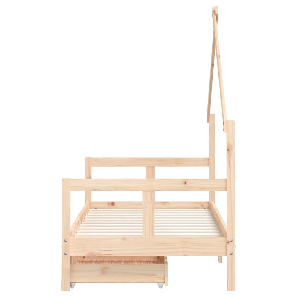 Barnesengeramme med skuffer 80x160 cm heltre furu