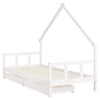 Barnesengeramme med skuffer hvit 90x190 cm heltre furu
