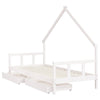 Barnesengeramme med skuffer hvit 90x190 cm heltre furu