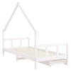 Barnesengeramme med skuffer hvit 90x190 cm heltre furu