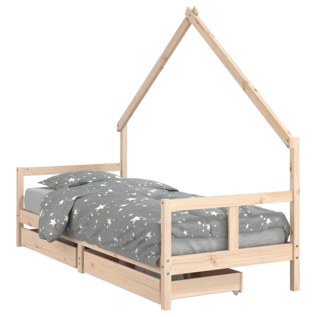 Barnesengeramme med skuffer 80x200 cm heltre furu