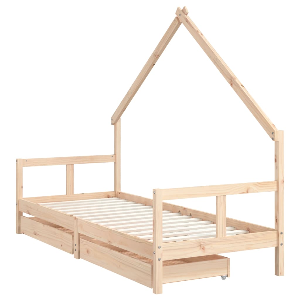 Barnesengeramme med skuffer 80x200 cm heltre furu